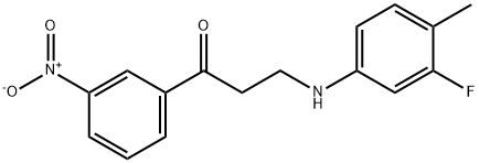 3-(3-FLUORO-4-METHYLANILINO)-1-(3-NITROPHENYL)-1-PROPANONE 结构式