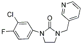 1-(3-CHLORO-4-FLUOROPHENYL)-3-(PYRIDIN-3-YLMETHYL)IMIDAZOLIDIN-2-ONE 结构式