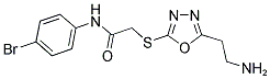 2-[5-(2-AMINO-ETHYL)-[1,3,4]OXADIAZOL-2-YLSULFANYL]-N-(4-BROMO-PHENYL)-ACETAMIDE 结构式