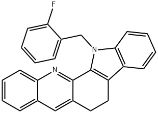 13-(2-FLUOROBENZYL)-6,13-DIHYDRO-5H-INDOLO[3,2-C]ACRIDINE 结构式