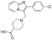 1-[2-(4-CHLORO-PHENYL)-IMIDAZO[1,2-A]PYRIDIN-3-YLMETHYL]-PIPERIDINE-4-CARBOXYLIC ACID 结构式