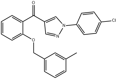 [1-(4-CHLOROPHENYL)-1H-PYRAZOL-4-YL](2-[(3-METHYLBENZYL)OXY]PHENYL)METHANONE 结构式