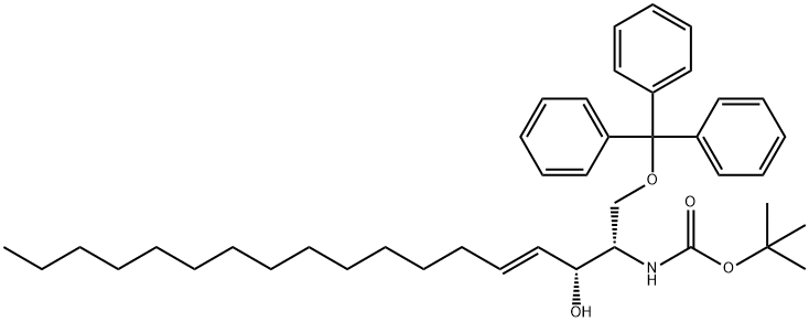 (2S,3R,4E)-2-TERT-BUTYLOXYCARBONYLAMINO-1-TRIPHENYLMETHYLOXY-4-OCTADECEN-2-OL 结构式