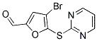 4-BROMO-5-(PYRIMIDIN-2-YLSULFANYL)-FURAN-2-CARBALDEHYDE 结构式