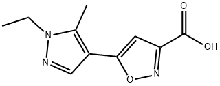 5-(1-乙基-5-甲基-1H-吡唑-4-基)-异恶唑-3-羧酸 结构式