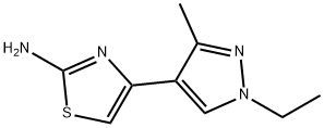 4-(1-乙基-3-甲基-1H-吡唑-4-基)-1,3-噻唑-2-胺 结构式