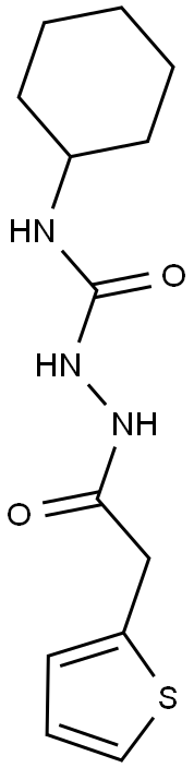 N-((CYCLOHEXYLAMINO)CARBONYLAMINO)-2-(2-THIENYL)ETHANAMIDE 结构式