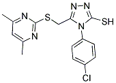 4-(4-CHLOROPHENYL)-5-([(4,6-DIMETHYLPYRIMIDIN-2-YL)THIO]METHYL)-4H-1,2,4-TRIAZOLE-3-THIOL 结构式