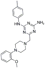 6-((4-(2-METHOXYPHENYL)PIPERAZIN-1-YL)METHYL)-N2-P-TOLYL-1,3,5-TRIAZINE-2,4-DIAMINE 结构式