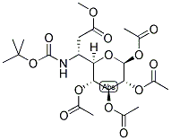 1,2,3,4-TETRAACETYL-S-6-(T-BUTYLOXYCARBONYLAMINO)-6-DEOXY-6CARBOXYMETHYL-BETA-D-GLUCOPYRANOSE 结构式