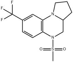 5-(METHYLSULFONYL)-8-(TRIFLUOROMETHYL)-1,2,3,3A,4,5-HEXAHYDROPYRROLO[1,2-A]QUINOXALINE 结构式