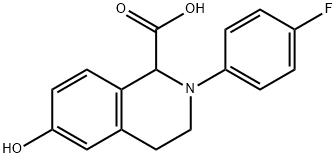 2-(4-FLUORO-PHENYL)-6-HYDROXY-1,2,3,4-TETRAHYDRO-ISOQUINOLINE-1-CARBOXYLIC ACID 结构式