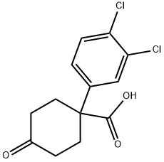 1-(3,4-二氯苯基)-4-氧代-环己酸 结构式