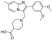 1-[2-(3,4-DIMETHOXY-PHENYL)-7-METHYL-IMIDAZO[1,2-A]PYRIDIN-3-YLMETHYL]-PIPERIDINE-4-CARBOXYLIC ACID 结构式