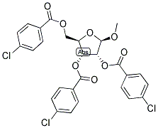 METHYL 2,3,5-TRI-O-P-CHLOROBENZOYL-BETA-D-RIBOFURANOSIDE 结构式