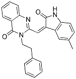 2-[(5-METHYL-2-OXO-1,2-DIHYDRO-3H-INDOL-3-YLIDENE)METHYL]-3-PHENETHYL-4(3H)-QUINAZOLINONE 结构式