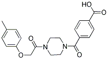 4-((4-[(4-Methylphenoxy)acetyl]piperazin-1-yl)carbonyl)benzoic acid 结构式