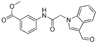 3-(2-(3-甲酰基-1H-吲哚-1-基)乙酰氨基)苯甲酸甲酯 结构式