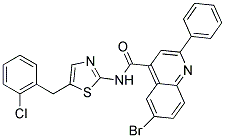 6-BROMO-N-[5-(2-CHLOROBENZYL)-1,3-THIAZOL-2-YL]-2-PHENYLQUINOLINE-4-CARBOXAMIDE 结构式