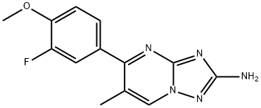 5-(3-FLUORO-4-METHOXYPHENYL)-6-METHYL[1,2,4]TRIAZOLO[1,5-A]PYRIMIDIN-2-AMINE 结构式