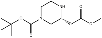 (3R)-3-(2-甲氧基-2-氧乙基)哌嗪-1-羧酸叔丁酯 结构式