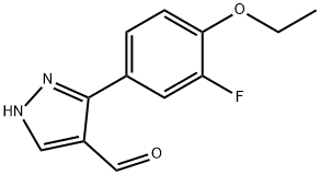 5-(4-ETHOXY-3-FLUORO-PHENYL)-1H-PYRAZOLE-4-CARBALDEHYDE 结构式