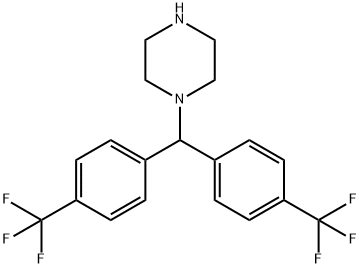 1-(BIS[4-(TRIFLUOROMETHYL)PHENYL]METHYL)PIPERAZINE 结构式