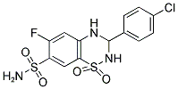 2-(4-CHLOROPHENYL)-7-FLUORO-4,4-DIOXO-1,2,3-TRIHYDRO-4-THIAQUINAZOLINE-6-SULFONAMIDE 结构式