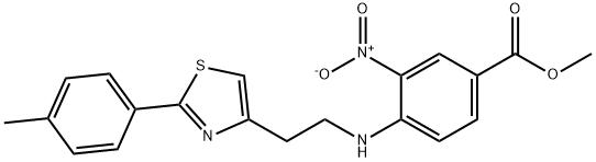 METHYL 4-((2-[2-(4-METHYLPHENYL)-1,3-THIAZOL-4-YL]ETHYL)AMINO)-3-NITROBENZENECARBOXYLATE 结构式