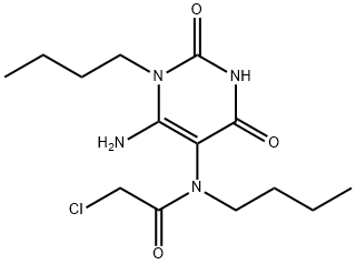 N-(6-AMINO-1-BUTYL-2,4-DIOXO-1,2,3,4-TETRAHYDRO-PYRIMIDIN-5-YL)-N-BUTYL-2-CHLORO-ACETAMIDE 结构式