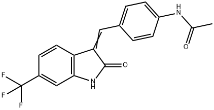 N-(4-([2-OXO-6-(TRIFLUOROMETHYL)-1,2-DIHYDRO-3H-INDOL-3-YLIDEN]METHYL)PHENYL)ACETAMIDE 结构式