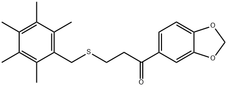 1-(1,3-BENZODIOXOL-5-YL)-3-[(2,3,4,5,6-PENTAMETHYLBENZYL)SULFANYL]-1-PROPANONE 结构式