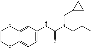 N-(CYCLOPROPYLMETHYL)-N'-(2,3-DIHYDRO-1,4-BENZODIOXIN-6-YL)-N-PROPYLUREA 结构式