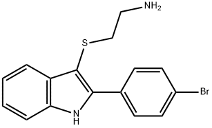 2-((2-(4-溴苯基)-1H-吲哚-3-基)硫代)乙烷-1-胺 结构式