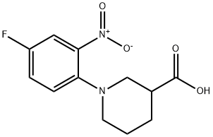 1-(4-氟代-2-硝基苯基)哌啶-3-羧酸 结构式