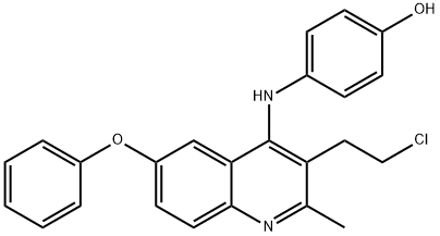 4-([3-(2-CHLOROETHYL)-2-METHYL-6-PHENOXY-4-QUINOLINYL]AMINO)BENZENOL 结构式