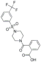 2-[(4-[[3-(TRIFLUOROMETHYL)PHENYL]SULFONYL]PIPERAZIN-1-YL)CARBONYL]BENZOIC ACID 结构式