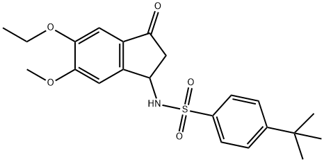 4-(TERT-BUTYL)-N-(5-ETHOXY-6-METHOXY-3-OXO-2,3-DIHYDRO-1H-INDEN-1-YL)BENZENESULFONAMIDE 结构式