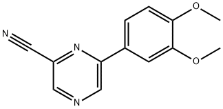 6-(3,4-DIMETHOXYPHENYL)-2-PYRAZINECARBONITRILE 结构式