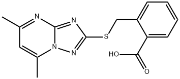 2-(((5,7-二甲基-[1,2,4]三唑并[1,5-A]嘧啶-2-基)硫代)甲基)苯甲酸 结构式