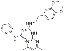 (Z)-1-((3,4-DIMETHOXYPHENETHYLAMINO)(4,6-DIMETHYLPYRIMIDIN-2-YLAMINO)METHYLENE)-3-PHENYLUREA 结构式