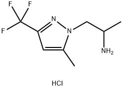 {1-甲基-2-[5-甲基-3-(三氟甲基)-1H-吡唑-1-基]乙基}胺 结构式