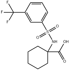 1-[3-(三氟甲基)苯磺酰基氨基]环己烷甲酸 结构式