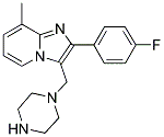 2-(4-FLUORO-PHENYL)-8-METHYL-3-PIPERAZIN-1-YLMETHYL-IMIDAZO[1,2-A]PYRIDINE 结构式