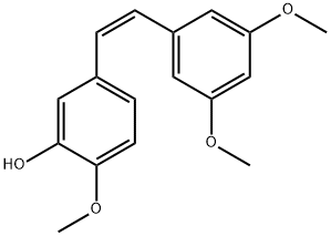 顺式3,4',5 - 三甲氧基-3' - 羟基二苯乙烯 结构式