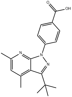 4-(3-TERT-BUTYL-4,6-DIMETHYL-1H-PYRAZOLO[3,4-B]PYRIDIN-1-YL)BENZOIC ACID 结构式