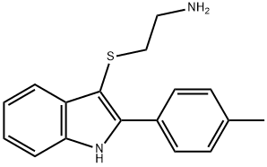 2-{[2-(4-甲基苯基)-1H-吲哚-3-基]硫烷基}乙-1-胺 结构式