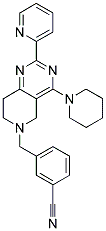 3-(4-PIPERIDIN-1-YL-2-PYRIDIN-2-YL-7,8-DIHYDRO-5H-PYRIDO[4,3-D]PYRIMIDIN-6-YLMETHYL)-BENZONITRILE 结构式