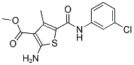 2-AMINO-5-(3-CHLORO-PHENYLCARBAMOYL)-4-METHYL-THIOPHENE-3-CARBOXYLIC ACID METHYL ESTER 结构式