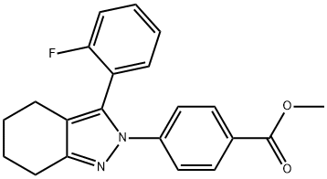 METHYL 4-[3-(2-FLUOROPHENYL)-4,5,6,7-TETRAHYDRO-2H-INDAZOL-2-YL]BENZENECARBOXYLATE 结构式